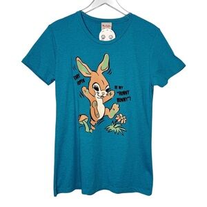 NEW Miss Ladybug Bunny Here’s Hopin Women’s Novelty Teal Sz XL